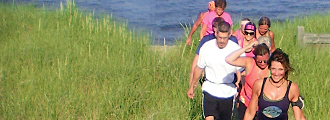 Cari Draft leading a fitness workout in Michigan